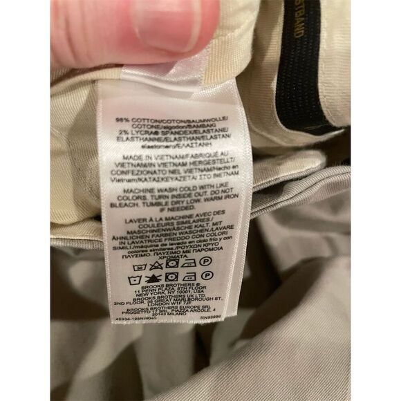 Brooks Brothers Men's Beige Chino Pants Size 33x30 Stretch Straight Leg - Picture 13 of 14